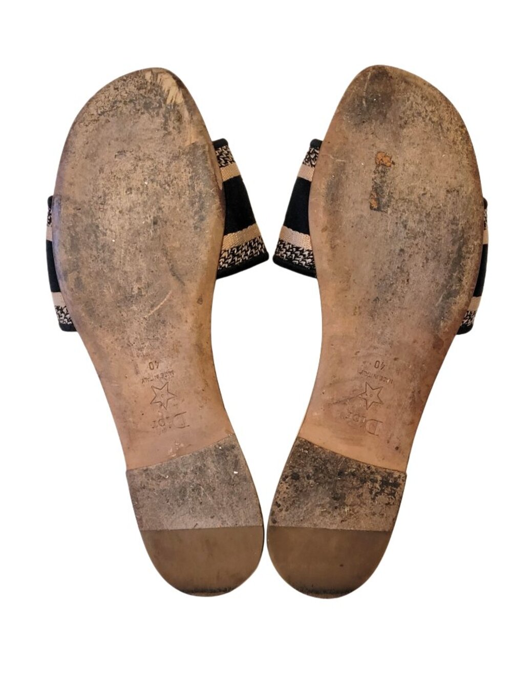 Christian Dior Dway Slide Sandals in Black Beige 40 - Picture 10 of 11